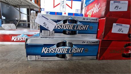Lot 91 - KEYSTONE LIGHT 355ML 24PK CAN (1), KEYSTONE LIGHT 355ML 15PK CAN (1)