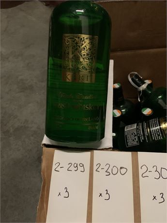 Lot  2-299  KERN PREMIUM IRISH WHISKEY 750ML (3)