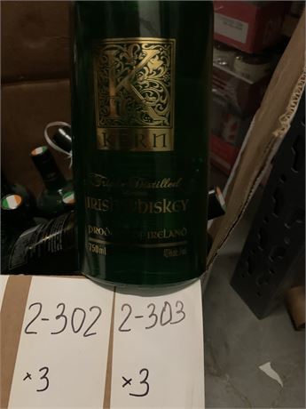 Lot  2-303  KERN PREMIUM IRISH WHISKEY 750ML (3)