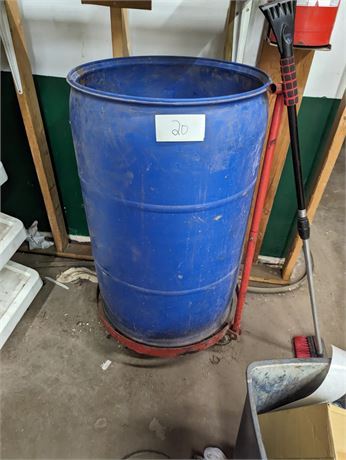 Lot 20 -  Blue tub with cart