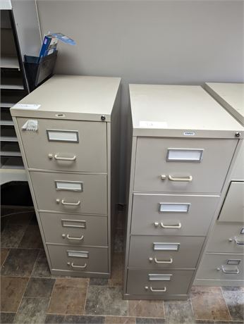 Lot 12 -  Beige Filing Cabinet with 4 Drawers