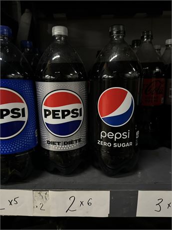Lot 2 - Pepsi Diet 2 L,  Pepsi Zero Sugar 2 L