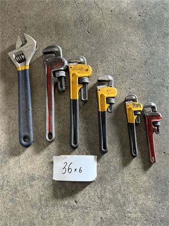 Lot 36 - Adjustable Wrenche and pipe wrenches