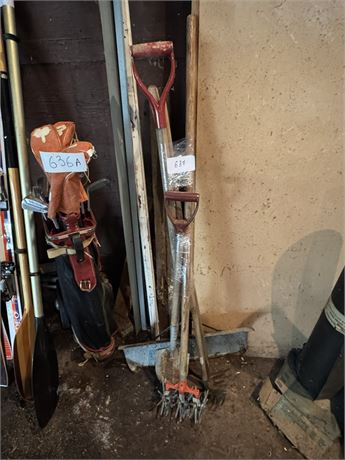 Lot 637 - Rototiller, Shovels and Rake