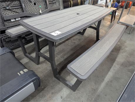 Lot 7 -Lifetime Plastic Folding Picnic Table
