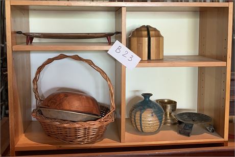 Lot 23 - Shelving unit with Misc.