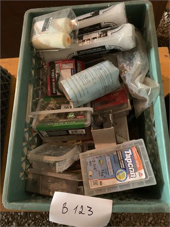 Lot 123 - Various Screws, Pin Nails, Paint rollers and Anchors