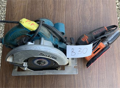 Lot 30 - Makita Circular Saw & Black and Decker Palm Sander