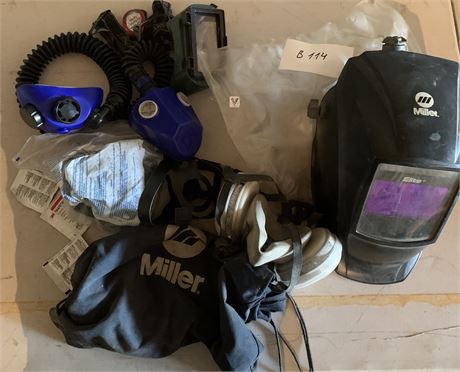 Lot 114 - Welding Lid and (2) Air Filter Masks