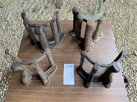 Lot 227 - (4) Wood and Cast Iron Wall-Mountable Saddle Racks