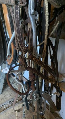 Lot 100 - Various Bridles with bits