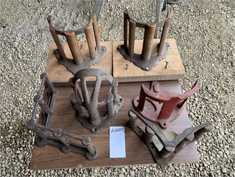 Lot 229 - (6) Wood and Cast Iron Wall-Mountable Saddle Racks