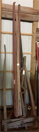 Lot 32 -Single Buggy Cart Shafts with (2) Red and Black Shafts