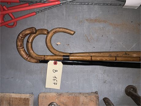Lot 167 - (3) Walking sticks and Canes