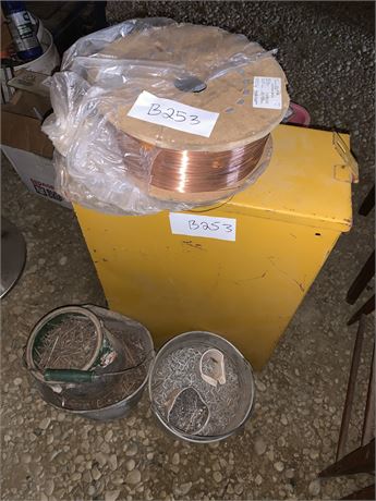 Lot 253 - Metal Storage, Nails, Coiled Wire Electrode