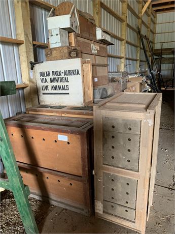 Lot 270 - Various Antique Transporter Crate Cages