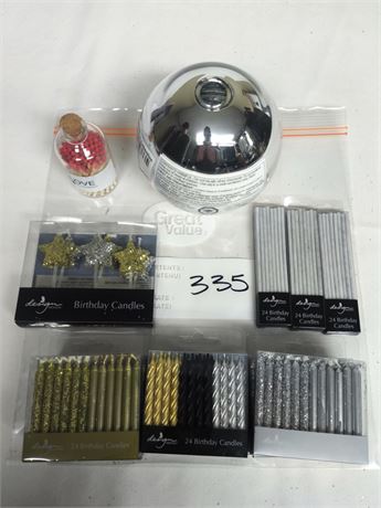 Lot 335 - Candles, Matches, Vase