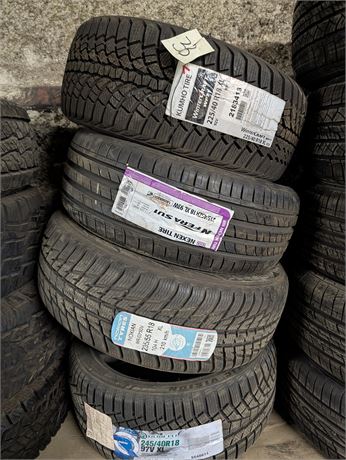 Lot 38-Various R18 Tires