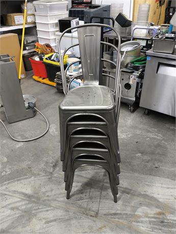 Lot 21 - Metal Dining Indoor Outdoor Chairs
