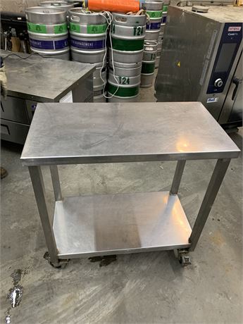 Lot 5 - Stainless Steel Work Table with Caster Wheels