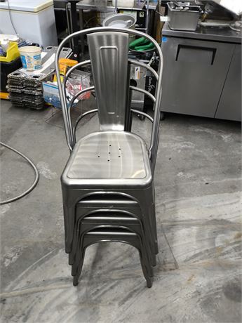 Lot 18 - Metal Dining Indoor Outdoor Chairs