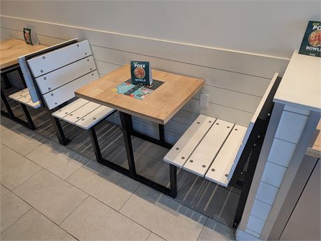 Lot 61 -  2 Seater Table and Bench