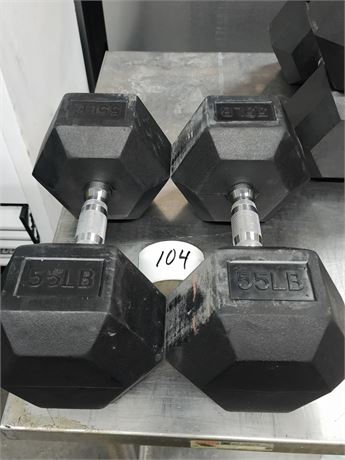 Lot 104 - 55Lbs Dumbbells
