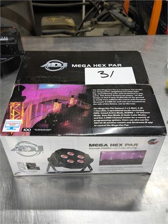 Lot 31 - ADJ Mega Hex Par RGBWA and UV Color Mixing Light