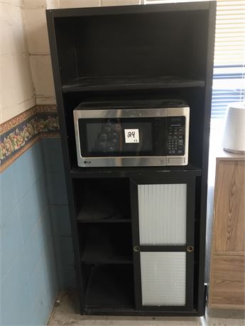 Lot 24 - Microwave and Cabinet