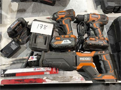 Lot 178 - Ridgid Cordless Power Tools