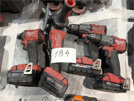 Lot 184 - Milwaukee Cordless Power Tools