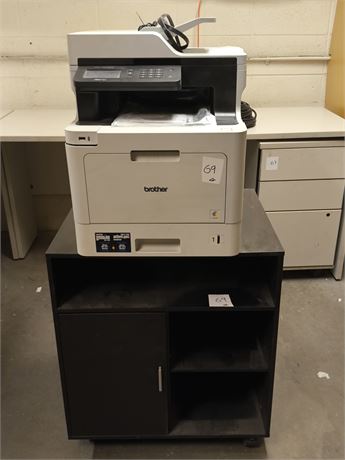 Lot 69 - Brother Printer and Cabinet