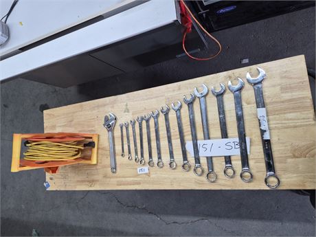Lot 151 - Extension Cords, Reel and Wrench Set SB
