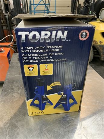 Lot R22 - Torin 3-Ton Heavy Duty Steel Jack Stands