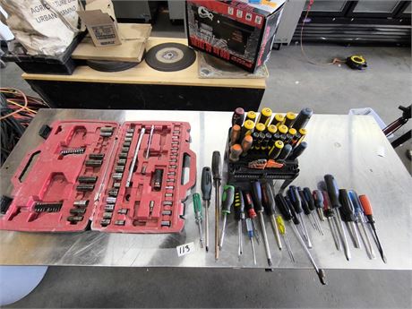 Lot 113 - Craftsman Socket Set and Screwdrivers