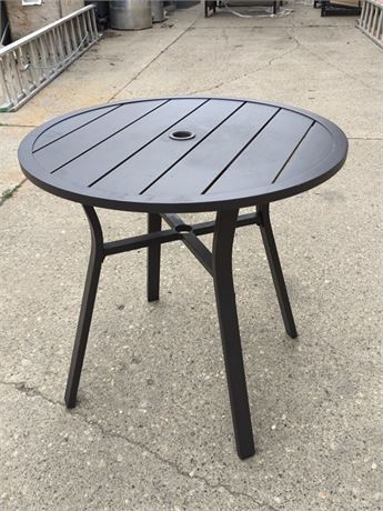 Lot 118 - Black Metal Outdoor Patio Table