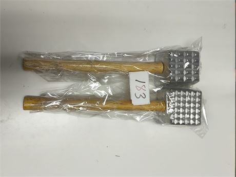 Lot 183 - Two-Sided Meat Tenderizers with Wooden Handles