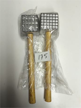 Lot 175 - Two-Sided Meat Tenderizers with Wooden Handles