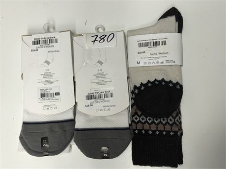 Lot 780 - 2Under 70 Crew Socks and Nordic Wool Socks