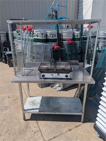 Lot 4-3 - Stainless Steel Table and Shelf