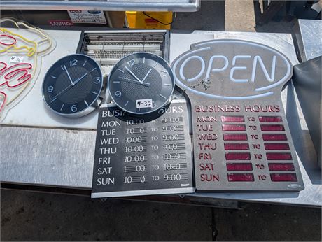 Lot 4-37 - Open signs and Accessories