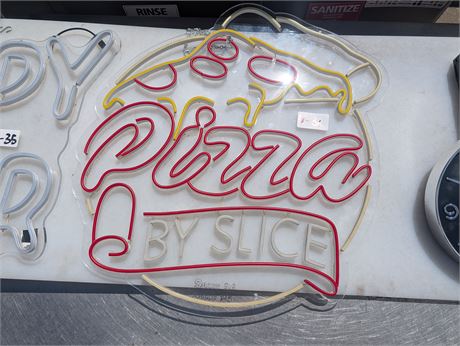 Lot 4-36 - LED Sign "Pizza By Slice"