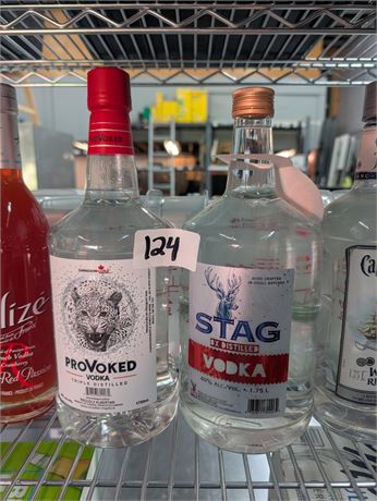 Lot 124 - Provoked Vodka and Stag Vodka