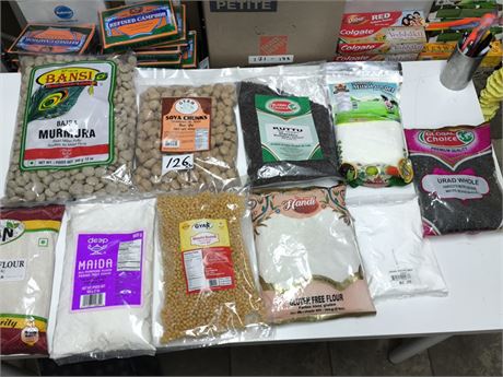 Lot 126 -   various flours , grains&pulses
