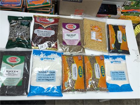 Lot 140 -various flours , grains&pulses,seeds