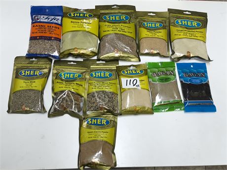 Lot 110 -  various herbal powder&seeds