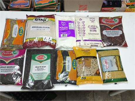 Lot 142 - various flours , grains&pulses,seeds