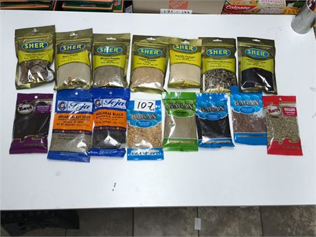 Lot 107 -  various herbal powder&seeds