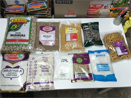 Lot 124 -   various flours , grains&pulses