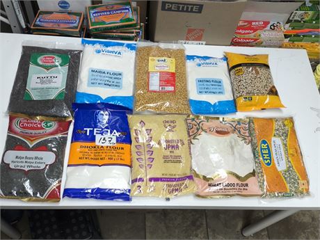 Lot 137 -  various flours , grains&pulses,seeds